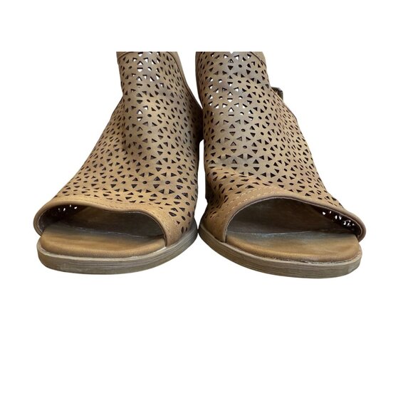 Jbu By Jambu Womens Peep-Toe Brown Cutout Sandals With Chunky Heels - Picture 7 of 9